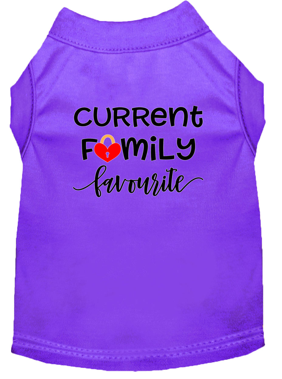 Family Favorite Screen Print Dog Shirt Purple Lg